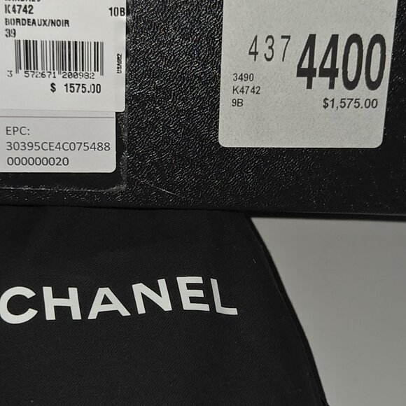 Chanel Burgundy Red Caviar Gold CC Logo Mule Slide Flat 39 - Picture 7 of 12